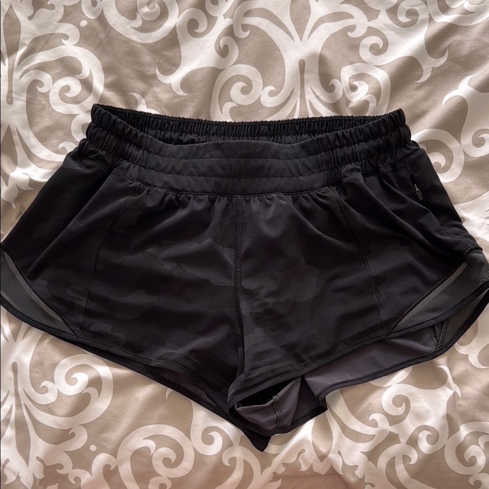 lululemon athletica Black Camo Athletic Shorts 2”